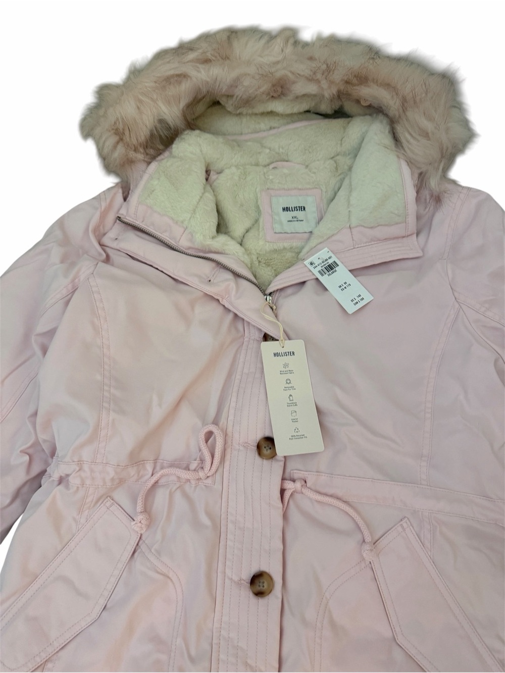 Women’s Pink Faux-Fur Lined Parka Jacket-NWT - Picture 5 of 8
